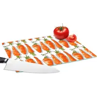 KitchenYeah Glazen Snijplank - 28x20 - Wortel - Groenten - Patronen - Snijplanken Glas