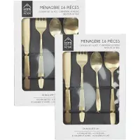 Home Deco Factory Bestekset Tableware Collection - 32 delig - goud - RVS - 8 personen