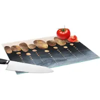 KitchenYeah Glazen Snijplank - 39x28 - Goud - Abstract - Luxe - Snijplanken Glas