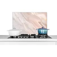 KitchenYeah Spatscherm keuken 60x40 cm - Kookplaat achterwand Marmer - Patroon - Pastel - Abstract - Marmerlook - Luxe - Muurbeschermer - Spatwand fornuis - Hoogwaardig aluminium