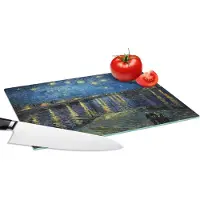 KitchenYeah Glazen Snijplank - 28x20 - Van Gogh - Brug - Oude meesters - Snijplanken Glas