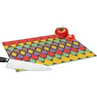 KitchenYeah Glazen Snijplank - 39x28 - Vintage - Retro - Kleuren - Patronen - Snijplanken Glas