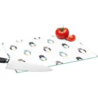 KitchenYeah Glazen Snijplank - 39x28 - Design - Dieren - Pinguïn - Snijplanken Glas