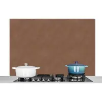 KitchenYeah Spatwand fornuis - Leer - Bruin - Dierenprint - Structuur - Keuken - 120x80 cm - Muurbeschermer - Spatscherm keuken