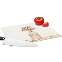 KitchenYeah Glazen Snijplank - 28x20 - Stilleven - Droogbloemen - Pot - Snijplanken Glas