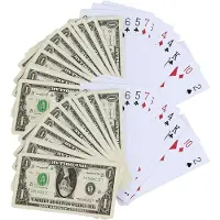 Home Deco Factory Speelkaarten dollar biljet - 2x - 54 kaarten - kaartspel - klassiek