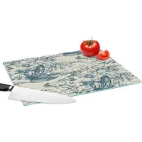 KitchenYeah Glazen Snijplank - 39x28 - Water - Japan - Patroon - Snijplanken Glas
