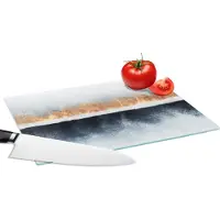 KitchenYeah Glazen Snijplank - 28x20 - Goud - Abstract - Design - Snijplanken Glas