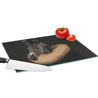 KitchenYeah Glazen Snijplank - 39x28 - Zebra - Schilderij - Oude meesters - Snijplanken Glas