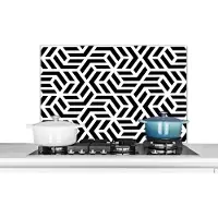 KitchenYeah Spatscherm - Achterwand keuken - Patronen - Zwart - Wit - Design - Keuken - 80x55 cm