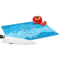 KitchenYeah Glazen Snijplank - 28x20 - Weegschaal - Patroon - Zodiac - Snijplanken Glas
