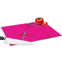 KitchenYeah Glazen Snijplank - 39x28 - Meiden - Libelle - Insecten - Patronen - Girl - Kids - Kinderen - Kind - Snijplanken Glas