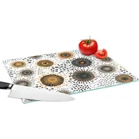 KitchenYeah Glazen Snijplank - 39x28 - Hart - Jaren 50 - Patroon - Snijplanken Glas