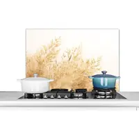 KitchenYeah Spatscherm - Tarwe - Graan - Natuur - Keuken - 90x60 cm - Muurbeschermer