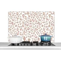 KitchenYeah Spatscherm keuken 100x65 cm - Kookplaat achterwand Panterprint - Pastel - Vlekken - Muurbeschermer - Spatwand fornuis - Hoogwaardig aluminium