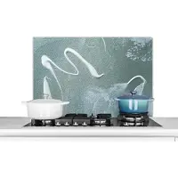 KitchenYeah Spatscherm keuken 80x55 cm - Kookplaat achterwand Acrylverf - Design - Abstract - Muurbeschermer - Spatwand fornuis - Hoogwaardig aluminium