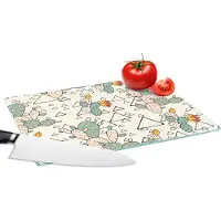 KitchenYeah Glazen Snijplank - 28x20 - Patroon - Cactus - Driehoek - Snijplanken Glas