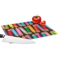 KitchenYeah Glazen Snijplank - 28x20 - Potlood - Patronen - Abstract - Regenboog - Snijplanken Glas