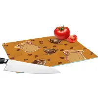 KitchenYeah Glazen Snijplank - 28x20 - Koffie - Patronen - Koffiebonen - Snijplanken Glas