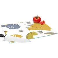 KitchenYeah Glazen Snijplank - 39x28 - Dinosaurus - Patronen - Jongens - Dino - Kinderen - Snijplanken Glas