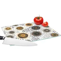KitchenYeah Glazen Snijplank - 28x20 - Hart - Jaren 50 - Patroon - Snijplanken Glas