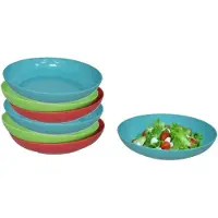 Gerimport Picknick/camping borden set - 12x stuks - multi kleuren - kunststof - herbruikbaar