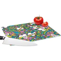 KitchenYeah Glazen Snijplank - 28x20 - Meisje - Liefde - Patronen - Love - Girl - Kids - Kinderen - Snijplanken Glas