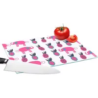 KitchenYeah Glazen Snijplank - 28x20 - Ananas - Olifant - Design - Snijplanken Glas