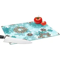 KitchenYeah Glazen Snijplank - 39x28 - Tiener - Mandala - Patronen - Snijplanken Glas