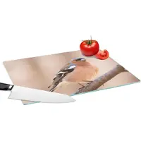 KitchenYeah Glazen Snijplank - 39x28 - Vogel - Dieren - Vink - Snijplanken Glas