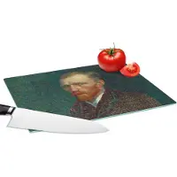 KitchenYeah Glazen Snijplank - 28x20 - Kunst - Van Gogh - Oude meesters - Zelfportret - Snijplanken Glas