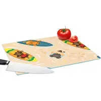 KitchenYeah Glazen Snijplank - 39x28 - Honden - Surfen - Patroon - Snijplanken Glas