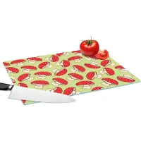 KitchenYeah Glazen Snijplank - 39x28 - Paddenstoel - Rood - Patronen - Snijplanken Glas