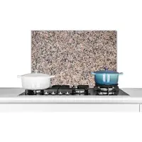 KitchenYeah Spatscherm keuken - Graniet print - Steen - Design - Bruin - Keuken achterwand - Spatwand - 70x50 cm - Muurbeschermer - Keukenaccessoires