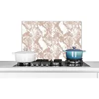 KitchenYeah Spatscherm keuken 60x40 cm - Kookplaat achterwand Slangenprint - Vormen - Pastel - Muurbeschermer - Spatwand fornuis - Hoogwaardig aluminium