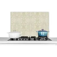 KitchenYeah Spatscherm keuken 80x55 cm - Kookplaat achterwand Inductie beschermer - Leer - Structuur - Dierenhuid - Muurbeschermer - Spatwand fornuis - Hoogwaardig aluminium
