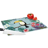 KitchenYeah Glazen Snijplank - 39x28 - Toekan - Planten - Bloemen - Kinderen - Dieren - Kids - Snijplanken Glas