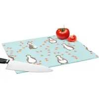 KitchenYeah Glazen Snijplank - 39x28 - Bloemen - Design - Pinguïn - Snijplanken Glas
