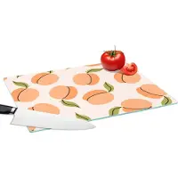 KitchenYeah Glazen Snijplank - 39x28 - Fruit - Abrikoos - Zomer - Patronen - Snijplanken Glas