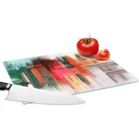 KitchenYeah Glazen Snijplank - 28x20 - Olieverf - Schilderij - Abstract - Snijplanken Glas