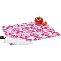 KitchenYeah Glazen Snijplank - 39x28 - Bloemen - Rozen - Patroon - Snijplanken Glas