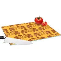 KitchenYeah Glazen Snijplank - 39x28 - Patronen - Olifant - India - Snijplanken Glas