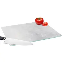 KitchenYeah Glazen Snijplank - 39x28 - Verwering - Beton - Structuren - Vintage - Industrieel - Grijs - Snijplanken Glas
