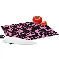 KitchenYeah Glazen Snijplank - 28x20 - Meisje - Piraten - Roze - Patronen - Girl - Kind - Kinderen - Snijplanken Glas