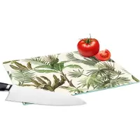 KitchenYeah Glazen Snijplank - 28x20 - Jungle - Palmboom - Bananenplant - Kinderen - Natuur - Planten - Snijplanken Glas