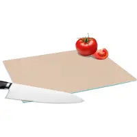 KitchenYeah Glazen Snijplank - 28x20 - Beige - Kleuren - Effen - Snijplanken Glas