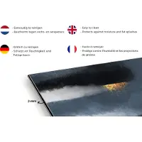 KitchenYeah Spatscherm keuken - Wolken - Abstract - Design - Goud - Keuken - Achterwand keuken - 120x80 cm - Spatscherm