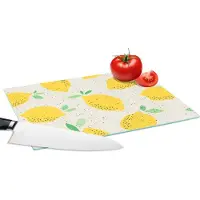 KitchenYeah Glazen Snijplank - 28x20 - Citroen - Fruit - Vintage - Design - Snijplanken Glas