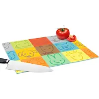 KitchenYeah Glazen Snijplank - 39x28 - Dieren - Patronen - Kinderen - Regenboog - Snijplanken Glas