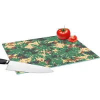 KitchenYeah Glazen Snijplank - 39x28 - Patronen - Jungle - Camouflage - Snijplanken Glas